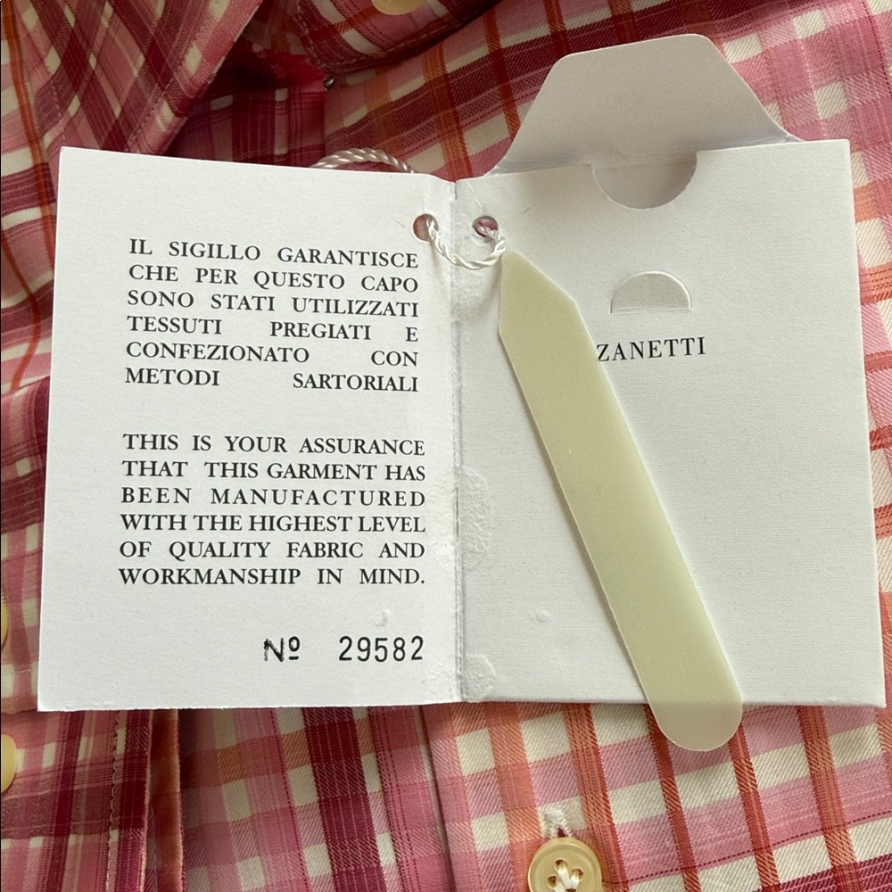 ZANETTI ITALY Men's Shirt NEW - Picture 9 of 9